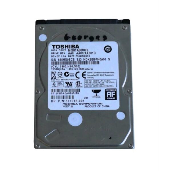 HP- 677018-001  750GB 5400RPM SATA 3Gbps 8MB Cache 2.5-inch Internal Hard Drive