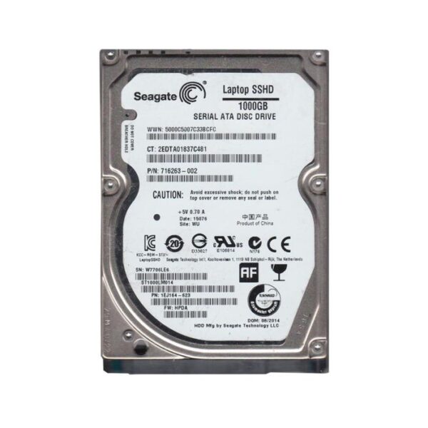 HP- 716263-002  1TB 5400RPM SATA 6Gbps 64MB Cache 8GB MLC NAND SSD 2.5-inch Internal Hybrid Hard Drive