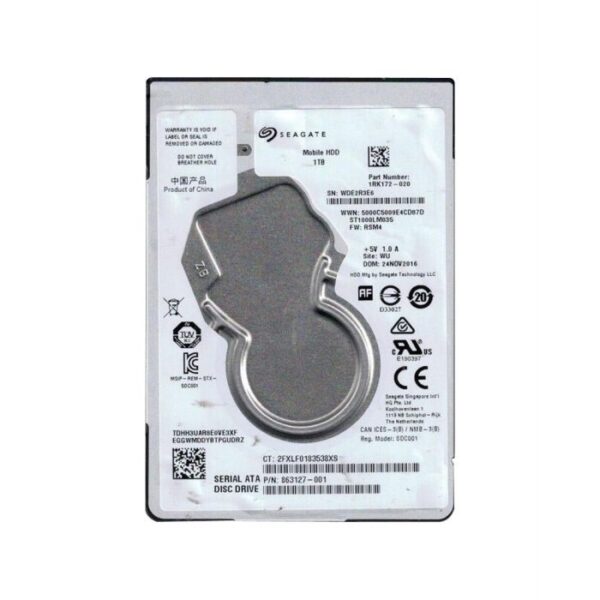 HP- 863127-001  1TB 5400RPM SATA 6Gbps 128MB Cache 2.5-inch Internal Hard Drive