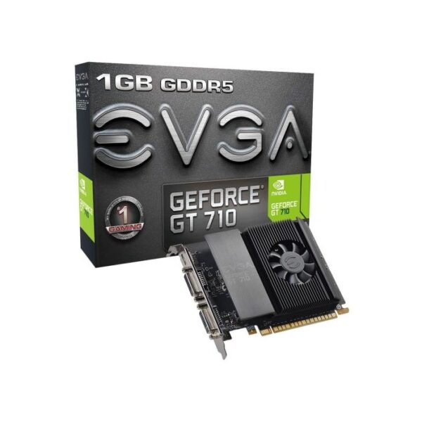 Evga GeForce GT 710 Graphic Card 1GB GDDR5 Single Slot Space Required 32 bit Bus Width PC