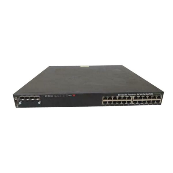 Brocade 80-1002387-06 Brocade Fastiron switch with 24x GbE POE RJ-45 ports and 4x GbE Combo ports