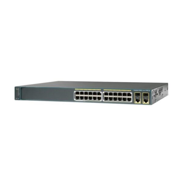 Cisco WS-C2960+24LC-L-RF Cisco Catalyst 2960-Plus 24LC-L 24-Ports 10/100Base-TX RJ-45 Manageable Layer2 Rack-mountable Ethernet Switch with 8x PoE (RJ-45) Ports and 2 x Gigabit Ethernet Expansion Slots