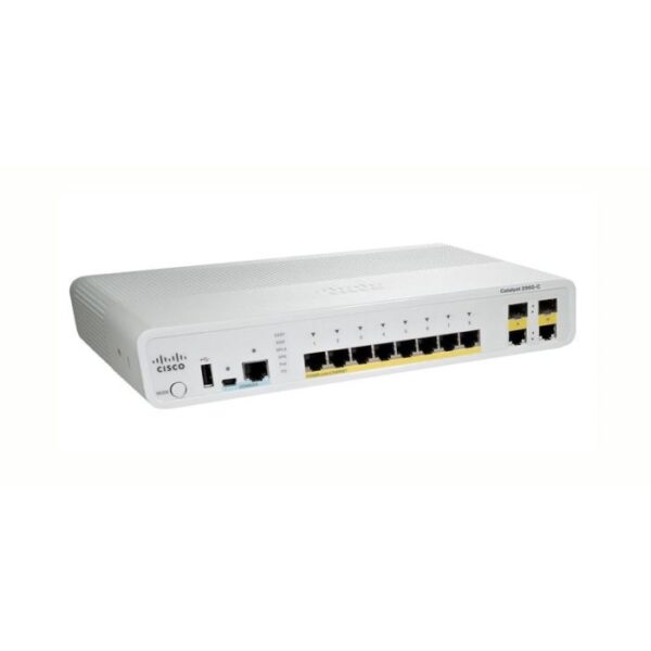 Cisco WS-C2960CG-8TC-L-A1 Cisco Catalyst 2960C Series 8-Ports 10/100/1000Base-T RJ-45 USB Manageable Layer2 Rack-mountable Fast Ethernet Switch with 2x Gigabit Ethernet Uplink Ports and 2x Shared SFP Slot