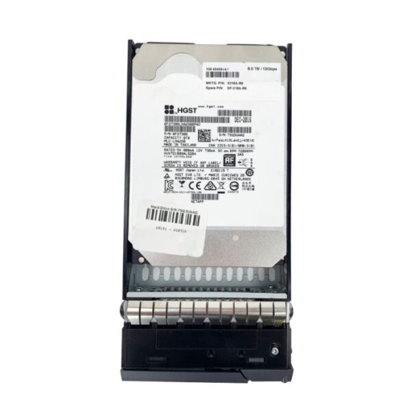 NetApp X318A NetApp 8TB 7200RPM SAS 12Gbps 3.5-inch Internal Hard Drive with Tray for DS4246